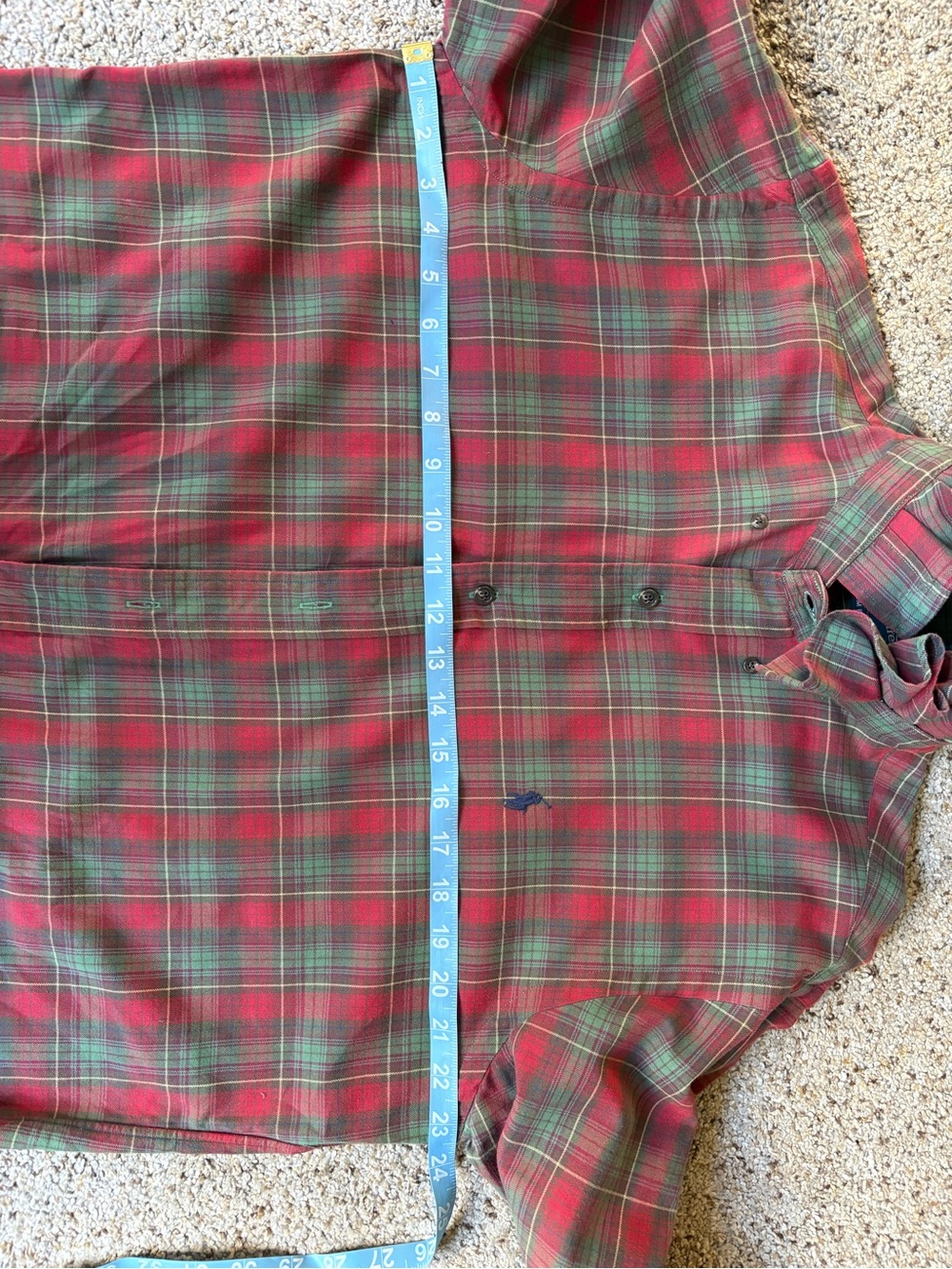 Reworked Ralph Lauren Christmas Plaid Button-Down Shirt - size m/l - Picture 6 of 7